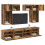 VidaXL vidaXL TV Wall Units Wall-mounted 6 pcs Black Oak Engineered Wood 2