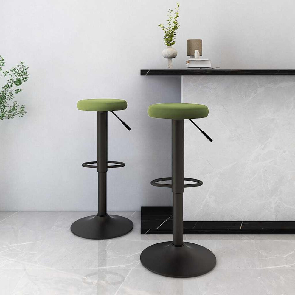 Vidaxl Bar Stools 2 Pcs Light Green Velvet