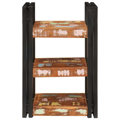 VidaXL vidaXL Bedside Table Brown and Black Solid Reclaim wood 2