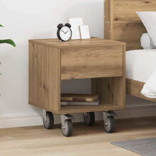 vidaXL Bedside Table Artisan Oak 40.5 x 40 x 48 cm Engineered Wood