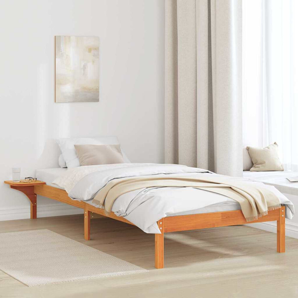 Vidaxl Bed Frame Wax Brown 75 X 190 Cm Solid Pine Wood