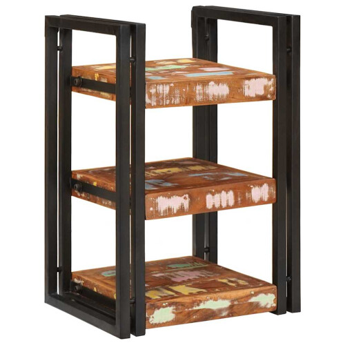VidaXL vidaXL Bedside Table Brown and Black Solid Reclaim wood 1