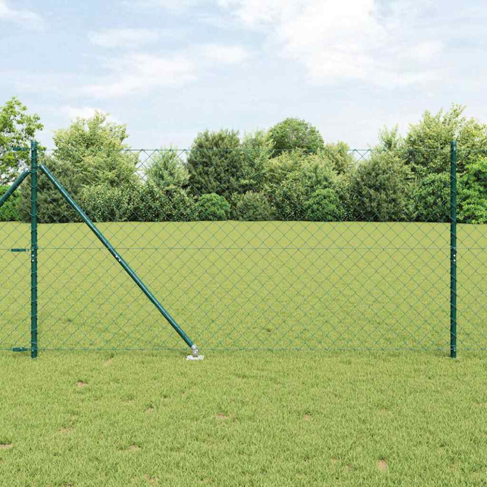 Vidaxl Welded Wire Fence With Spikes 10 X 1.2 M Pvc-Coated Steel Green