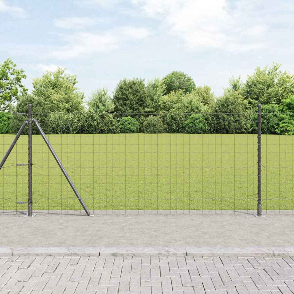 Vidaxl Welded Wire Fence With Concrete Base 10 X 0.8 M (W X H)