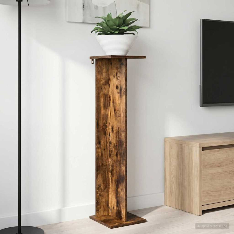 Vidaxl Plant Stand 2 Pcs Smoked Oak 25 X 25.5 X 100.5 Cm