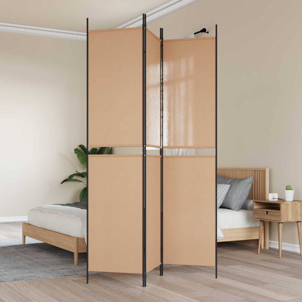 Vidaxl 3-Panel Room Divider Beige 150 X 220 Cm Fabric