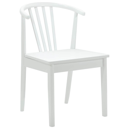 VidaXL vidaXL Dining Chair 2 pcs White Solid Rubberwood 2