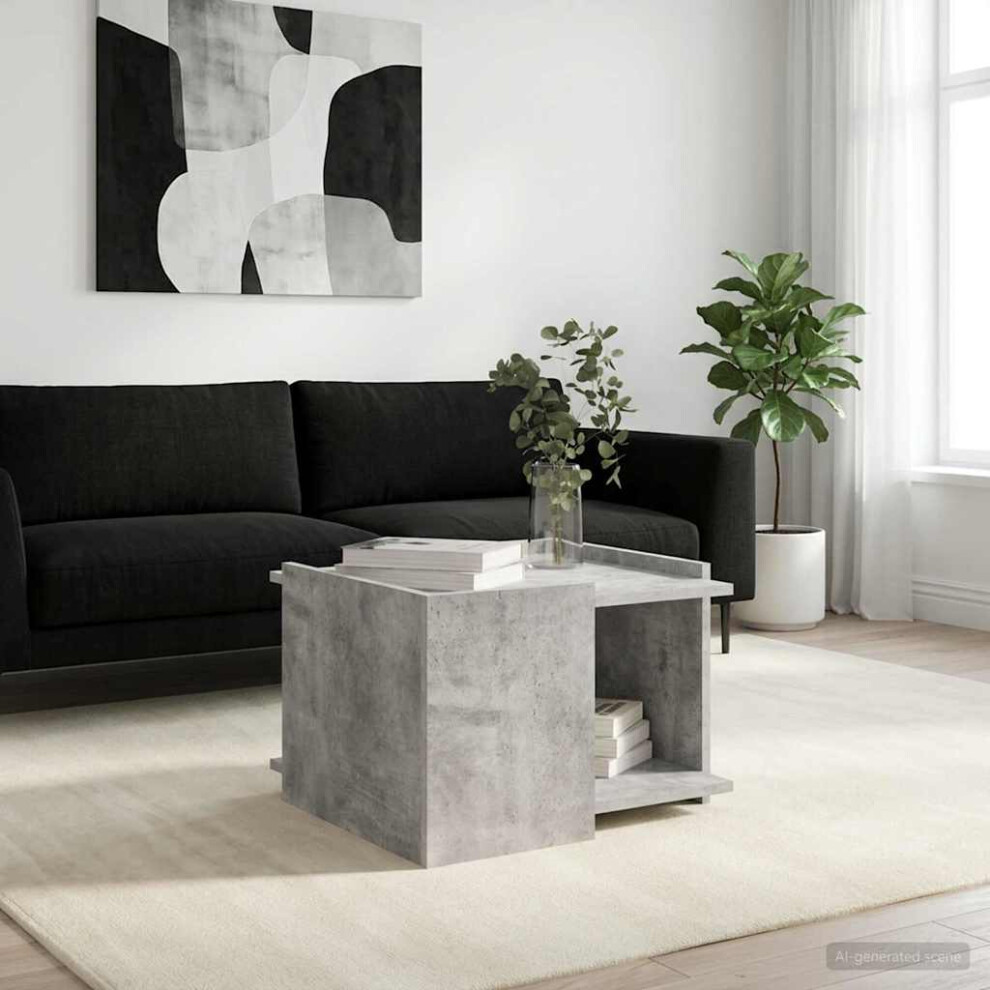 Vidaxl Coffee Table Concrete 50.5 X 50 X 33 Cm Engineered Wood Grey