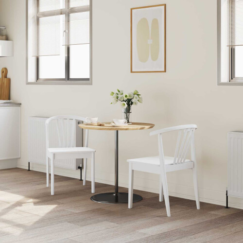 VidaXL vidaXL Dining Chair 2 pcs White Solid Rubberwood 1