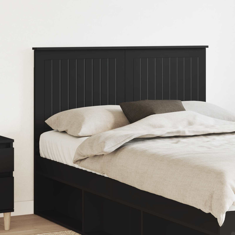Vidaxl Headboard With Headboard Oak 135 Cm Engineered Wood Black