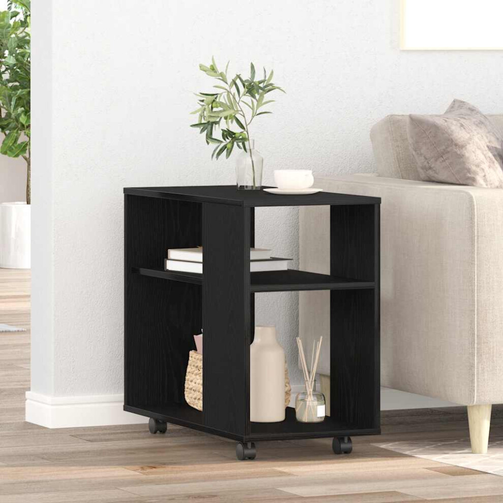 Vidaxl Side Table Black Oak 70X35x60 Cm Engineered Wood