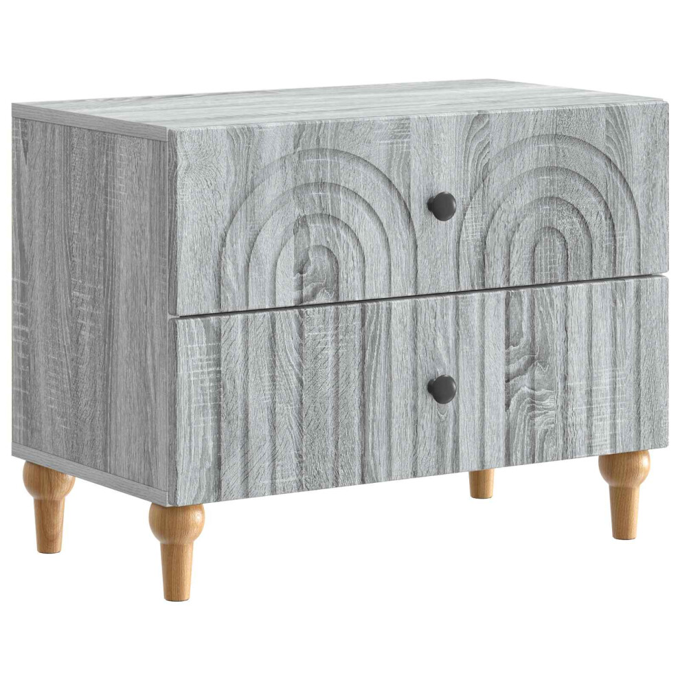 Vidaxl Bedside Cabinet Sonoma 62 X 34.5 X 48 Cm Engineered Wood Grey