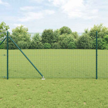 vidaXL Welded Wire Fence with Spikes 25 x 1 m PVC-coated Steel Green