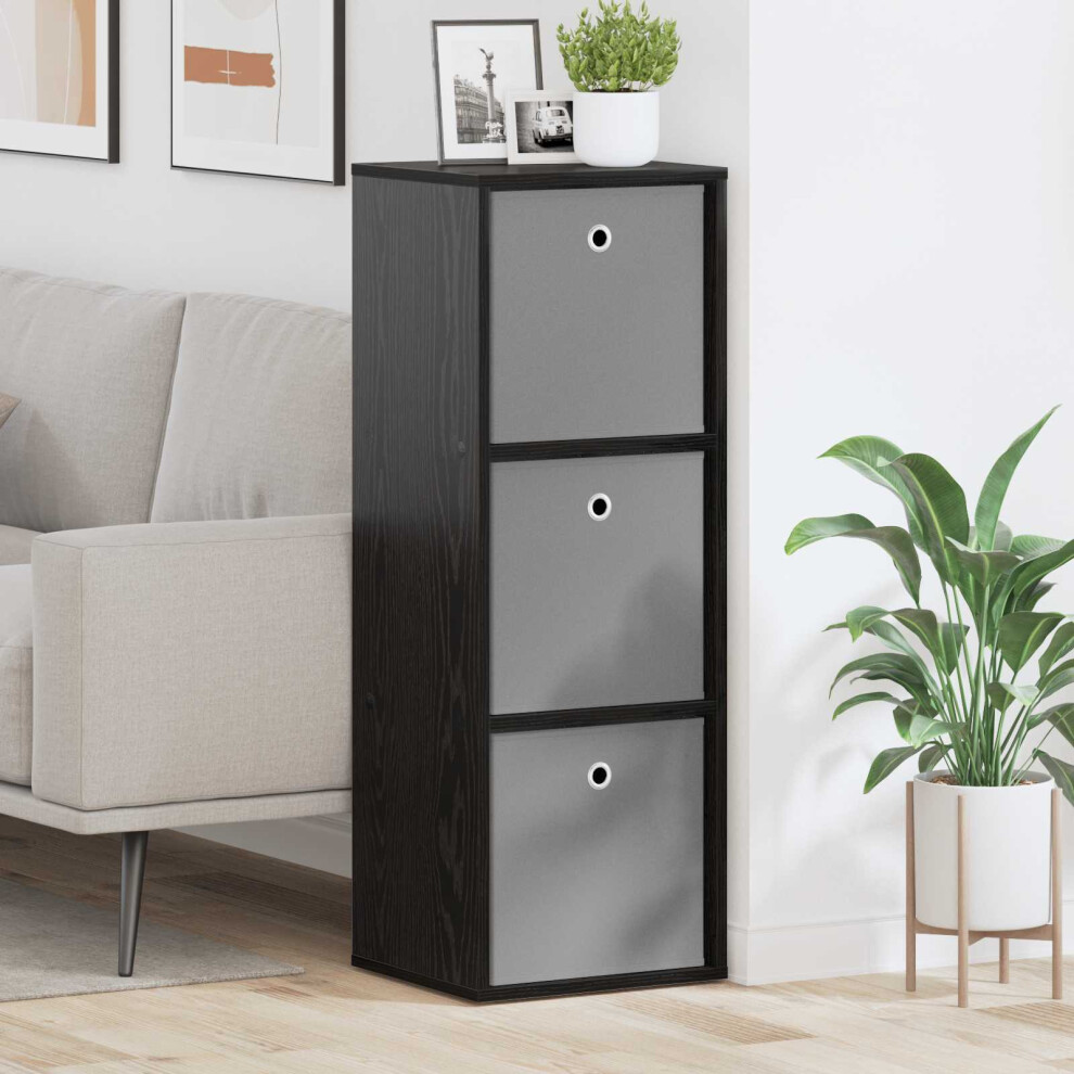 Vidaxl Sideboard With Drawer Oak 35 X 32 X 99.5 Cm Black