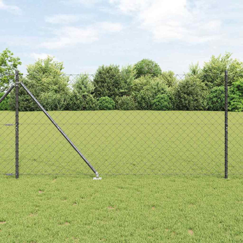 Vidaxl Welded Wire Fence With Spikes 25 X 1.2 M Pvc-Coated Steel Grey