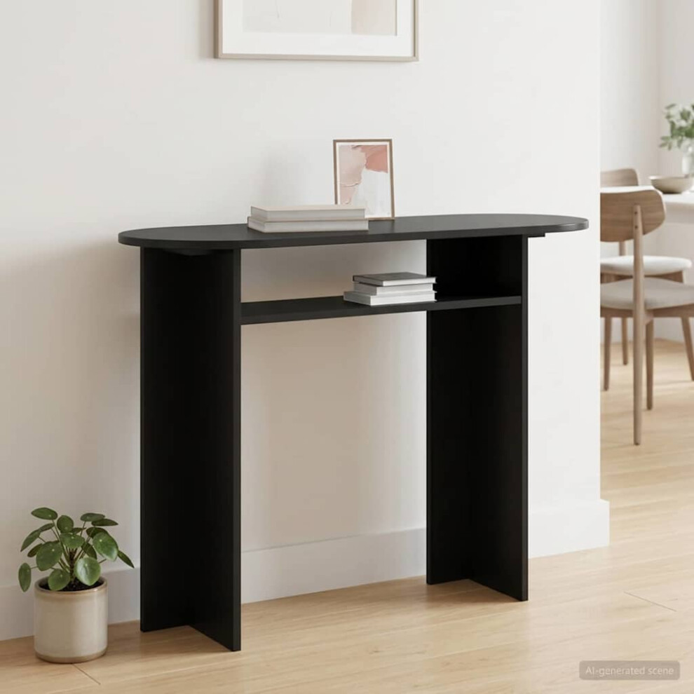 Vidaxl Console Table Oak 100 X 39.5 X 75 Cm Engineered Wood Black