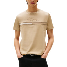 (Beige, S) Tommy Hilfiger Mens T Shirts Summer Cotton Tee