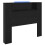VidaXL vidaXL Storage Headboard with LED Black Oak Engineered Wood 2