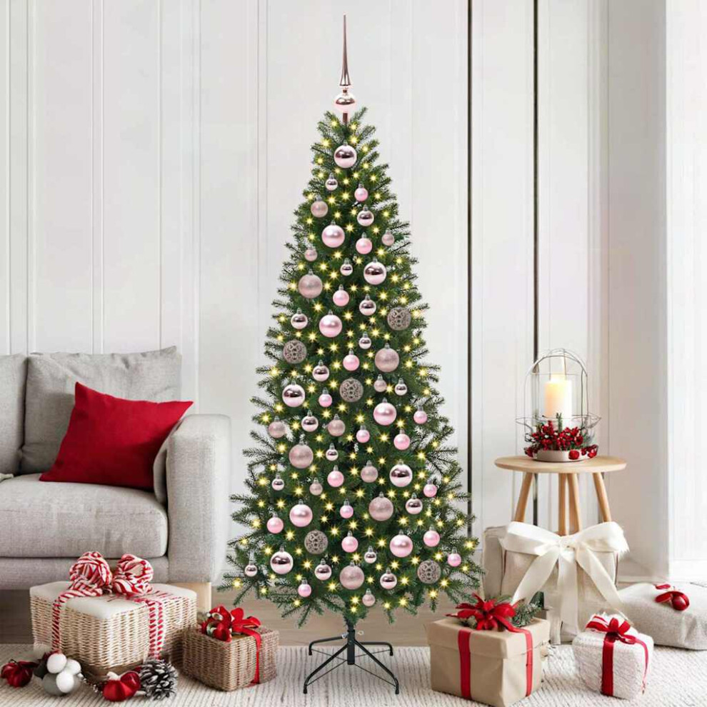 Vidaxl Christmas Bauble Set With 300 Leds 120 Pcs Pink Plastic