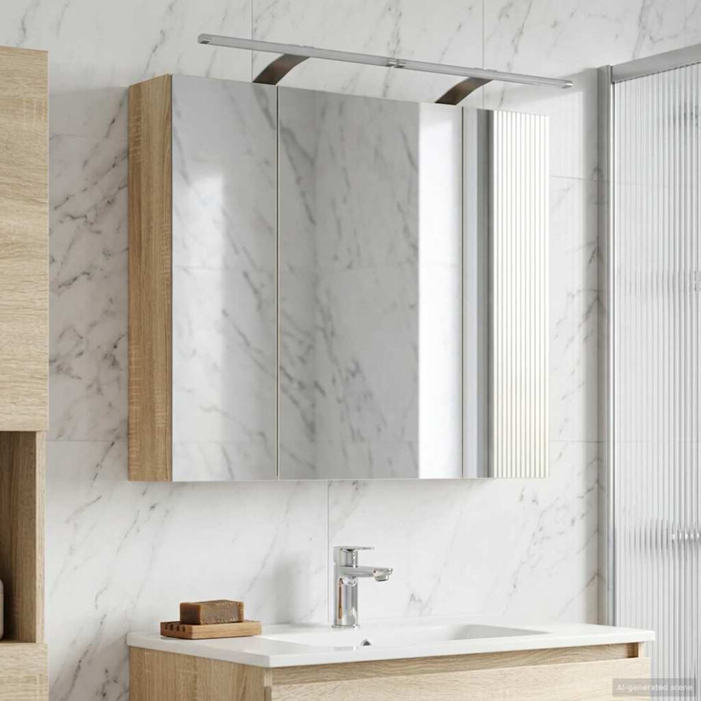 Vidaxl Bathroom Mirror Cabinet With Shelf Sonoma Oak 80 X 14.5 X 70 Cm