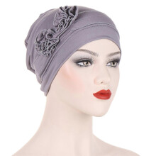 (Dark Grey) Traditional Turban For Women Hijab For Women Hair Wrap Flower Head Wrap For Women Hijab Caps Floral Chemo Beanies Burgundy