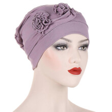 (Pi Zi) Traditional Turban For Women Hijab For Women Hair Wrap Flower Head Wrap For Women Hijab Caps Floral Chemo Beanies Burgundy