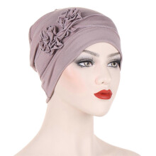 (Camel) Traditional Turban For Women Hijab For Women Hair Wrap Flower Head Wrap For Women Hijab Caps Floral Chemo Beanies Burgundy