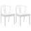 VidaXL vidaXL Dining Chair 2 pcs White and White Solid Rubber Wood 2
