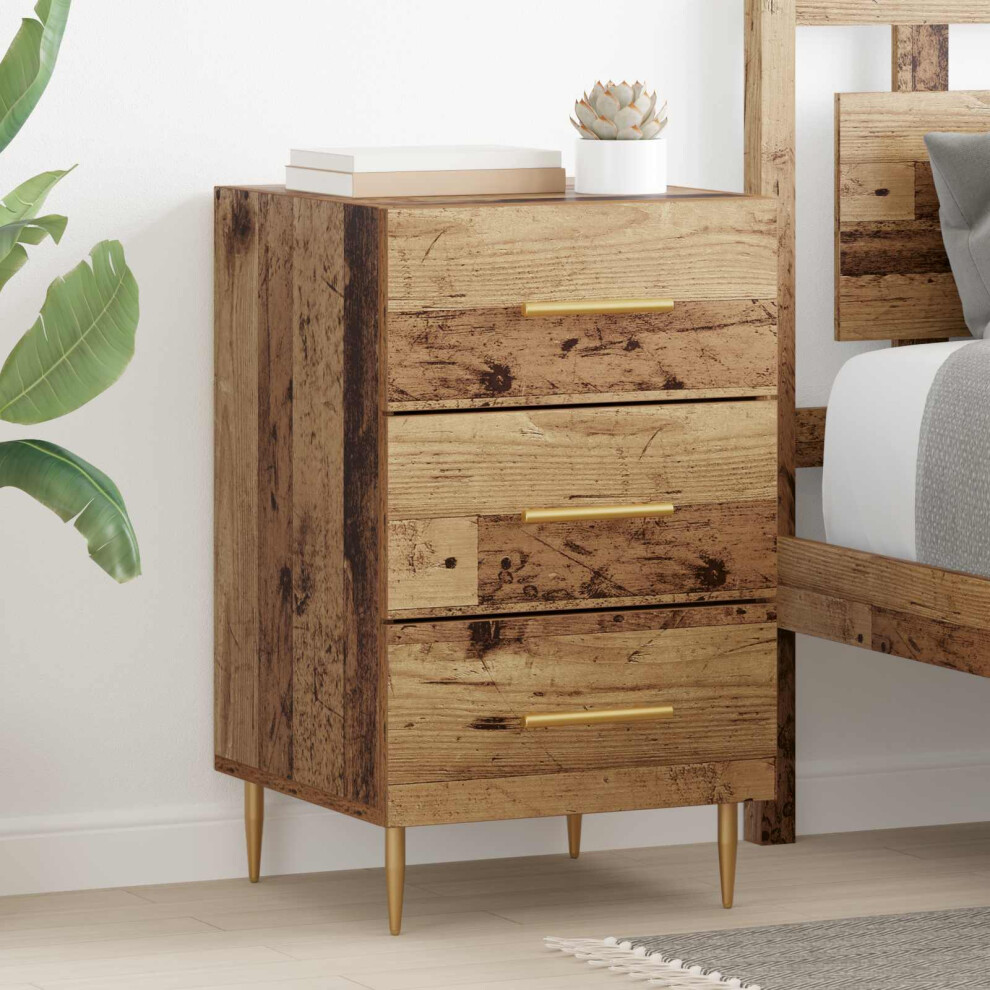 Vidaxl Bedside Cabinet Old Wood 40 X 40 X 66 Cm Engineered Wood