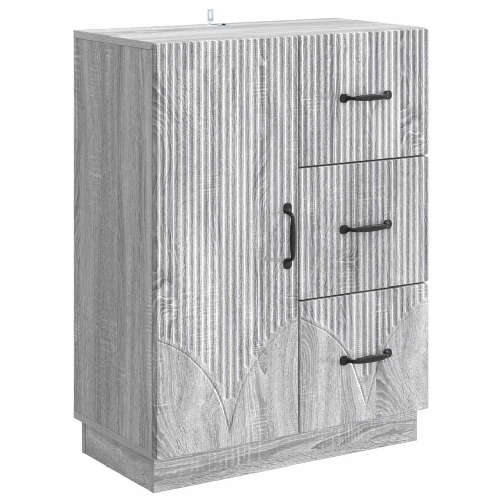 Vidaxl Sideboard Sonoma 66 X 34.5 X 87 Cm Engineered Wood Grey