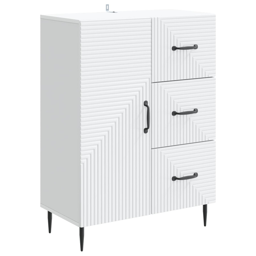 Vidaxl Sideboard With Drawer 66 X 34.5 X 89.5 Cm Engineered Wood White