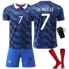 (blue, XL) 26 FIFA New season  France Jersey #7 Dembele