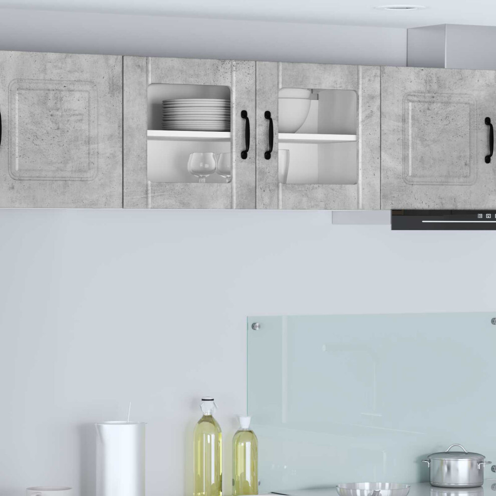 Vidaxl Wall Glass Cabinet Lucca Concrete 80 X 31 X 40 Cm Grey