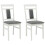 VidaXL vidaXL Dining Chair 2 pcs White and Grey Solid Rubber Wood 2