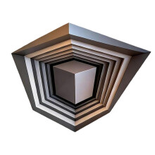 (Large size 50, H) Space Transforming 3D Optical Corner Decal For Wall And Furniture Easy To Apply Friendly Perfect For Renters  Trumpet 20