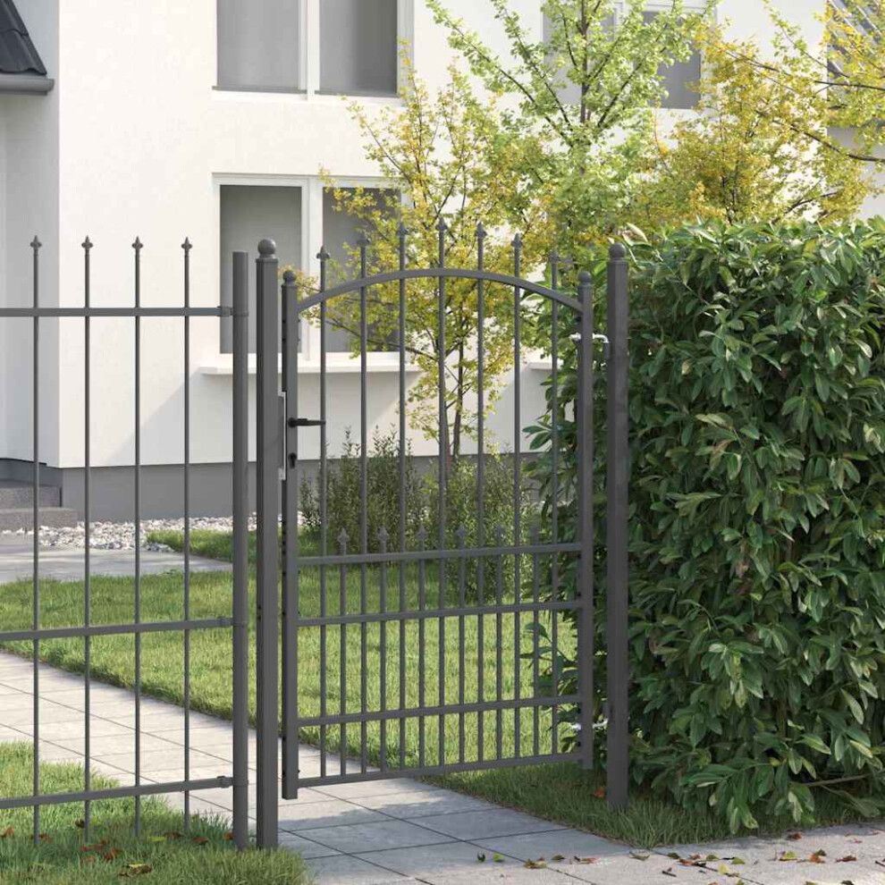 Vidaxl Fence Gate With Spikes Emmen 170 X 100 Cm Powder-Coated Steel 8721288882660