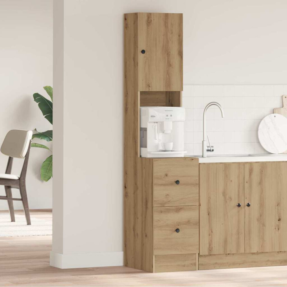 Vidaxl Kitchen Sideboard With Drawer Artisan Oak 32 X 50 X 180 Cm
