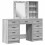 VidaXL vidaXL Dressing Table with Mirror Lights 3 pcs Grey Engineered wood 2
