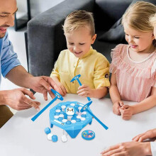 (Blue) Funny Penguin Trap Interactive Indoor Board Game Ice Breaking Save The Parent-child Table Entertainment Toys Kids Desktop Games
