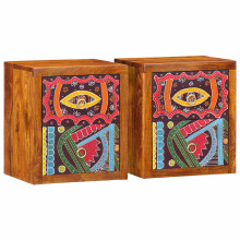 vidaXL Bedside Cabinet 2 pcs Brown 35 x 30 x 40 cm Solid Acacia Wood