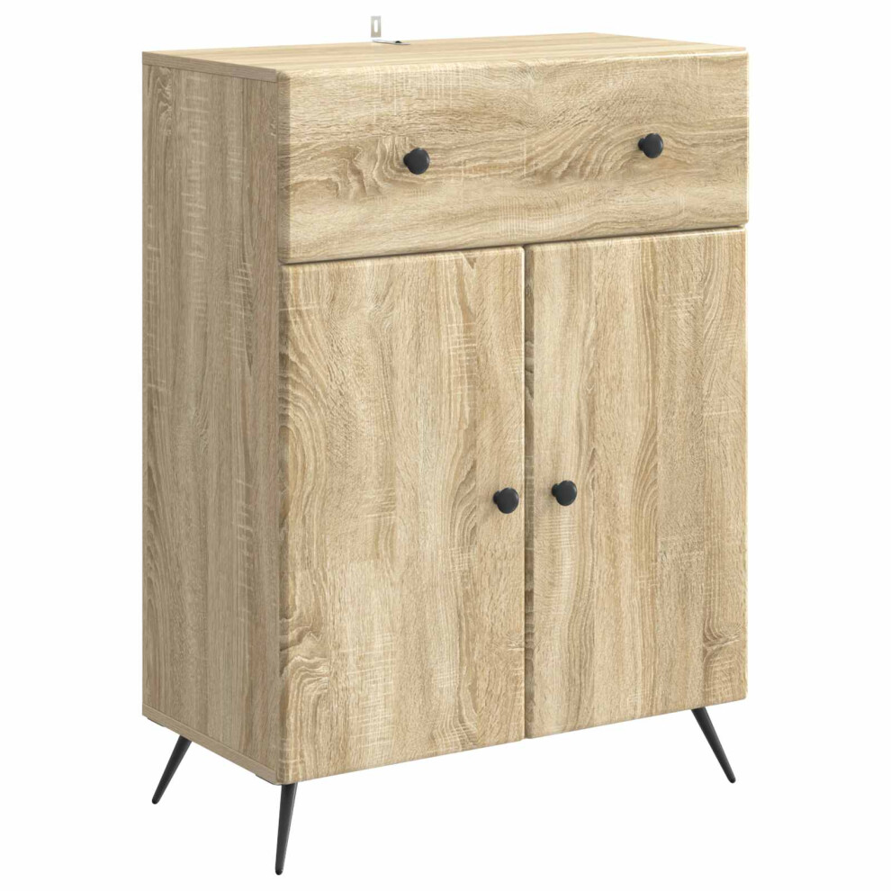 Vidaxl Sideboard Sonoma Oak 66 X 34.5 X 90 Cm Engineered Wood