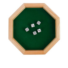 Wooden Octagonal Board Game with 5 Dice, Perfect for Family Game Night, Friends Gathering Party Toy
