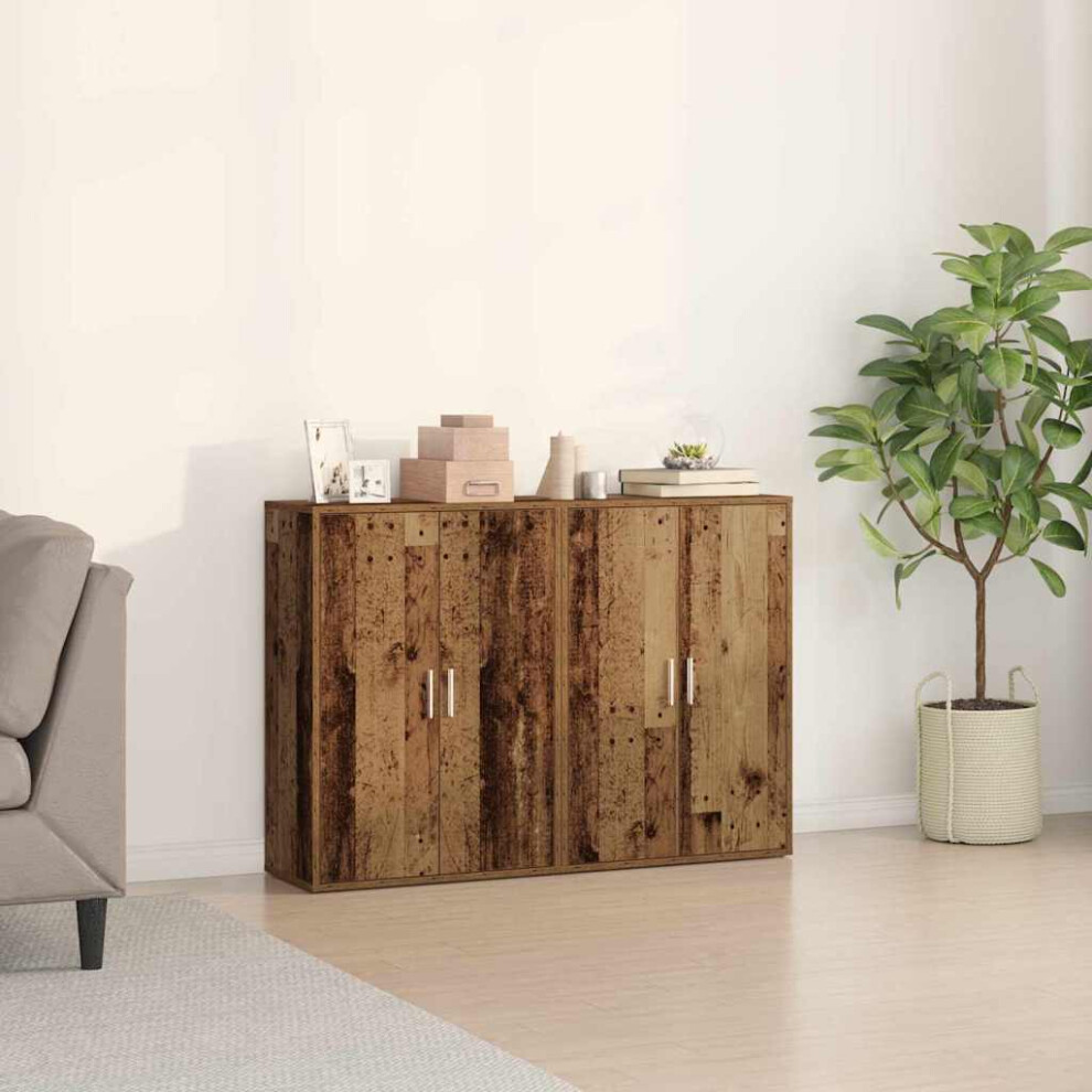 Vidaxl Sideboard 2 Pcs Old Wood 60 X 31 X 84 Cm Engineered Wood