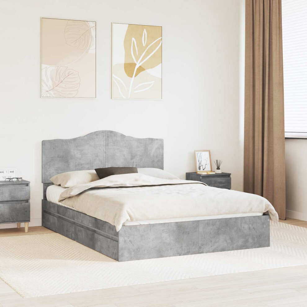Vidaxl Storage Bed Concrete Grey 150 X 200 Cm Engineered Wood