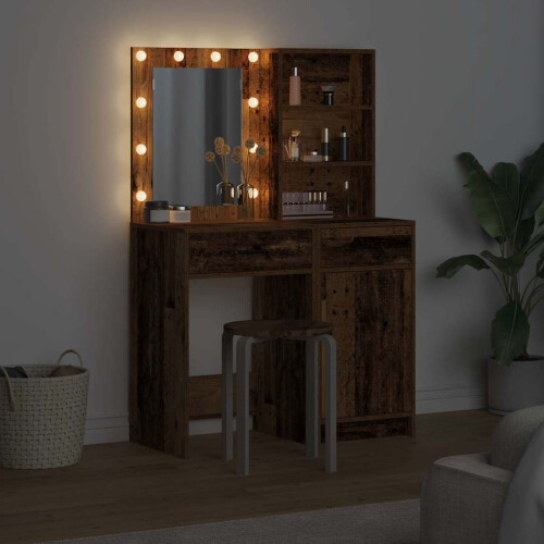 VidaXL vidaXL Dressing Table Set with Drawer 2 pcs Old Wood Engineered Wood 2