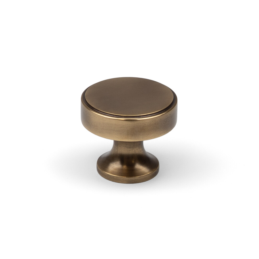 38Mm Antique Brass Cabinet Round Disc Knob Pull 5056767305945
