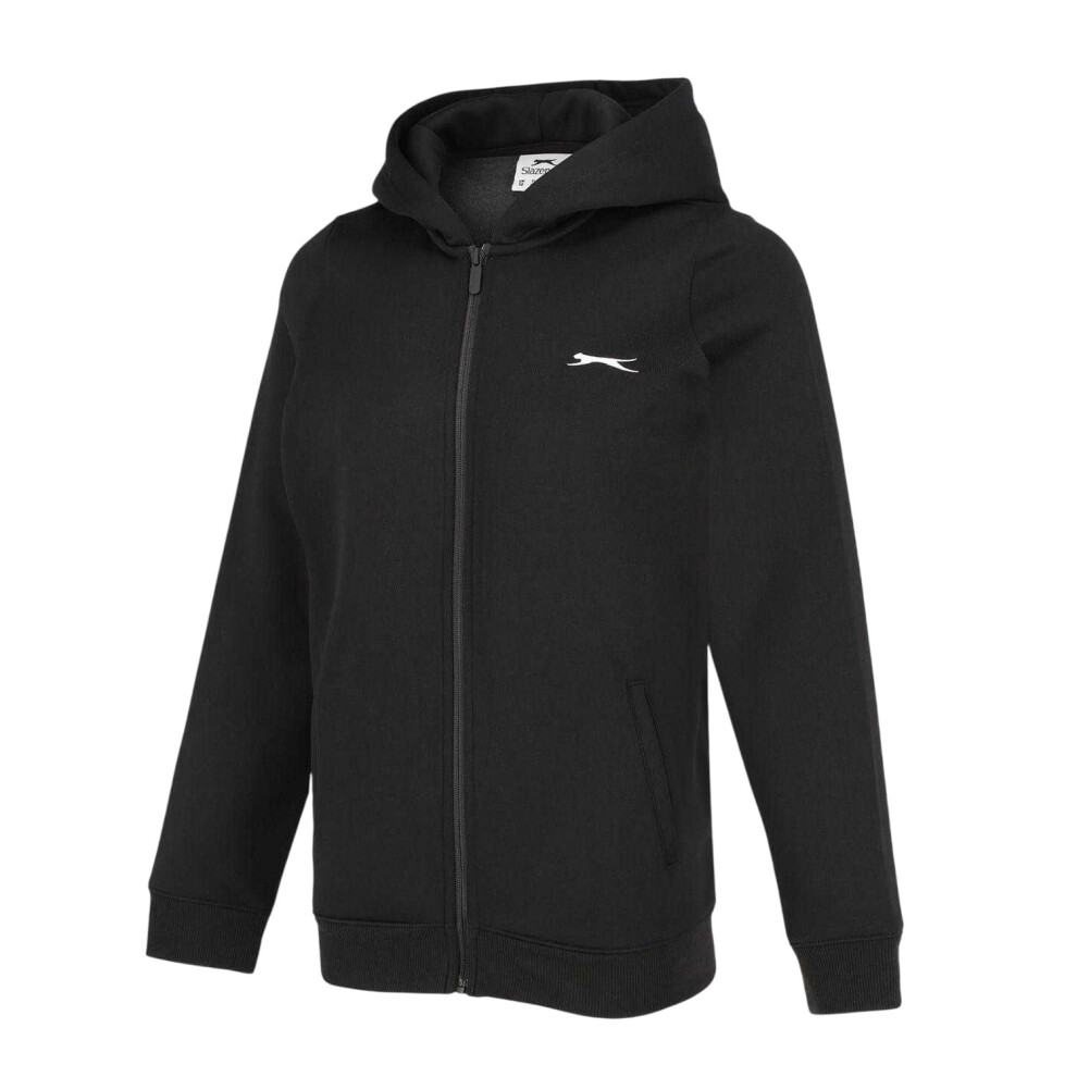 Slazenger (20 Uk, ) Womens/Ladies Logo Fitted Full Zip Hoodie Black