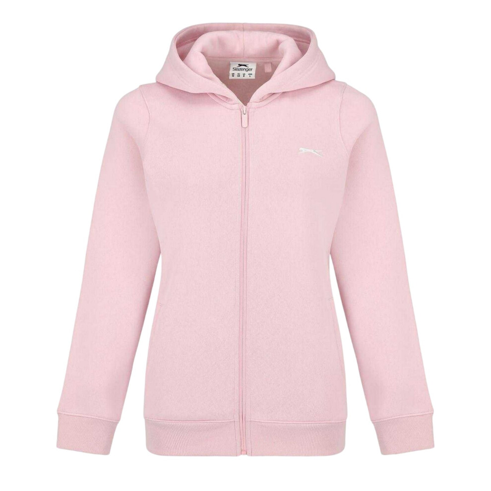 Slazenger (8 Uk, Baby ) Womens/Ladies Logo Fitted Full Zip Hoodie Pink