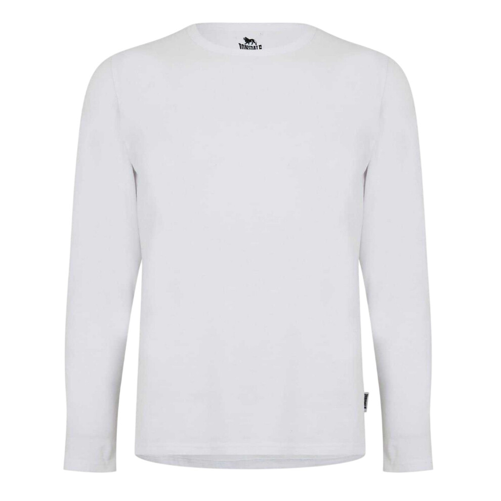 Lonsdale (Xs, ) Mens Plain Crew Neck Long-Sleeved T-Shirt White