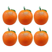 (orange) Pack of 6 Artificial Orange Plastic Fruit Supplies Fake Fruit Model for Tables Decorations Safe and Easily Cleanings